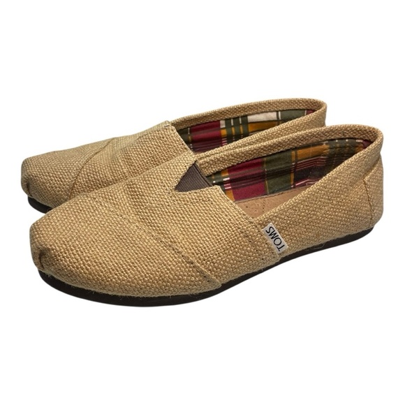 Toms Classic Natural Burlap Women’s Canvas Espadrilles Shoes Size 7 US - Picture 1 of 9